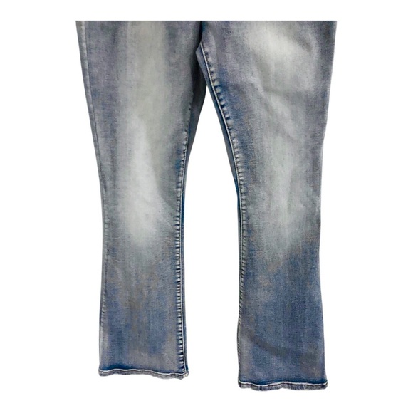 Blue washed faded look boot cut body shaping maternity jeans size large new - Picture 5 of 8